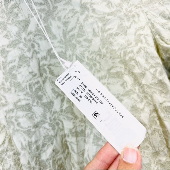 Rebecca Taylor Lemon Jacquard Burnout Tee Shirt‎ - Picture 5 of 7